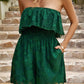 Boho Floral Strapless Layered Smocked Romper