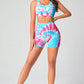 Bright Tie-Dye Sports Bra and Shorts Workout Set