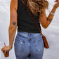 Sleeveless Waffle Knit Scoop Neck Tank Top