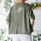 Distressed Asymmetric Hem Cropped Tee Shirt