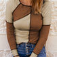 Color Block Exposed Seam Knit Top