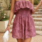 Boho Floral Strapless Layered Smocked Romper