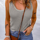 Sleeveless Waffle Knit Scoop Neck Tank Top