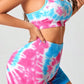 Bright Tie-Dye Sports Bra and Shorts Workout Set