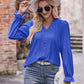 Bohemian Exposed Seam Round Neck Long Sleeve Cropped Top