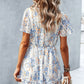 Chloe Boho Printed Flutter Sleeve V-Neck Dress