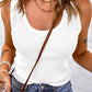 Sleeveless Waffle Knit Scoop Neck Tank Top