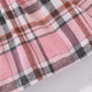 Little Baby Girl Plaid Collared Bow Detail Dress
