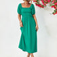 Hillary Boho Off the Shoulder Balloon Sleeve Midi Dress