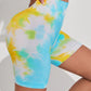 Bright Tie-Dye Wide Waistband Sports Shorts