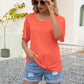 Bohemian Round Neck Mesh Back Detail Short Sleeve Top