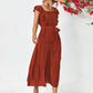 Evelyn Bohemian Tie Belt Ruffle Tier Midi Dress