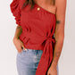 Women's Tied Puff Sleeve One-Shoulder Trendy Top
