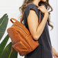 Bohemian Certainly Chic Faux Leather Woven Backpack Bag