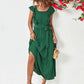 Evelyn Bohemian Tie Belt Ruffle Tier Midi Dress