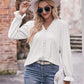 Bohemian Exposed Seam Round Neck Long Sleeve Cropped Top
