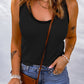 Sleeveless Waffle Knit Scoop Neck Tank Top