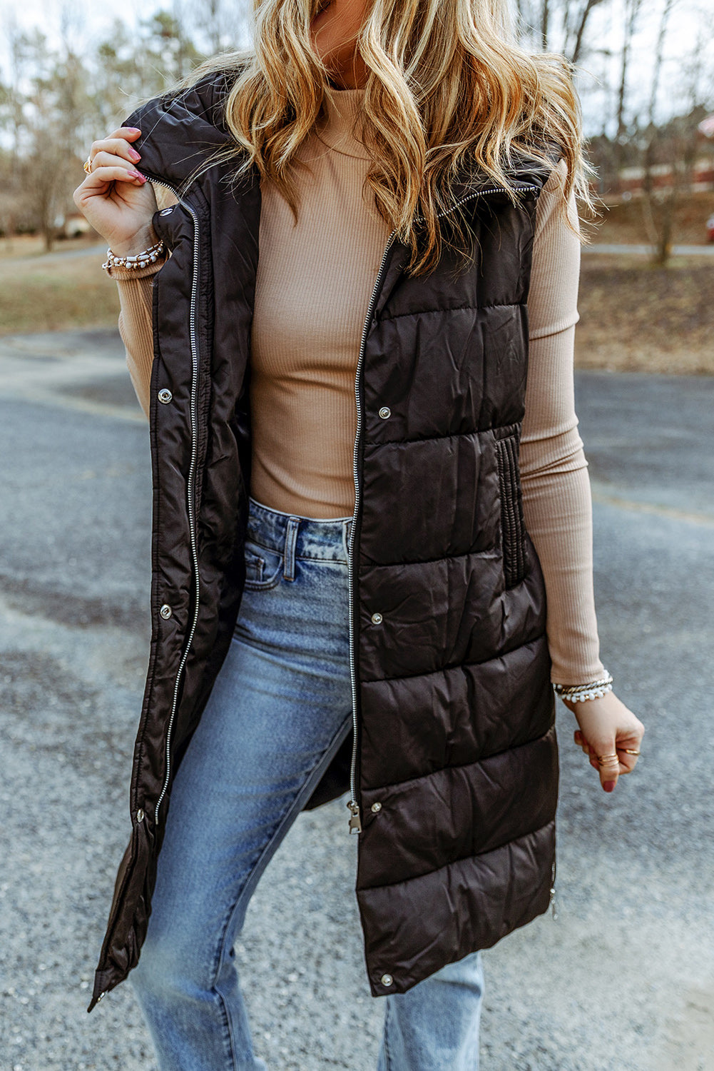 Long Hooded Puffer Vest | Ardene