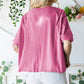 Distressed Asymmetric Hem Cropped Tee Shirt