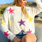 Bohemian Star Pattern Dropped Shoulder Sweater