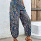 Boho Paisley Printed Smocked Waist Pants