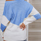 Bohemian Ribbed Mock Neck Lantern Sleeve Sweater Dress
