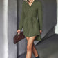Boho Belted Johnny Collar High-Low Shirt Dress