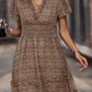 Chloe Boho Printed Flutter Sleeve V-Neck Dress