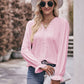 Bohemian Exposed Seam Round Neck Long Sleeve Cropped Top