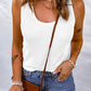 Sleeveless Waffle Knit Scoop Neck Tank Top