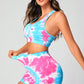 Bright Tie-Dye Sports Bra and Shorts Workout Set