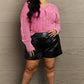 Boho Heyson Brand Soft Focus Wash Cable Knit Cardigan in Fuchsia