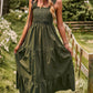 Harriet Boho Smocked Square Neck Tiered Dress