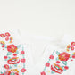 Boho Embroidered Notched Neck Flounce Sleeve Top