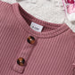 Little Baby Girl Ribbed Bodysuit and Printed Flare Pants Set