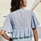 Swiss Dot Tied Flutter Sleeve Cropped Top