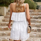 Boho Floral Strapless Layered Smocked Romper