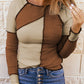 Color Block Exposed Seam Knit Top