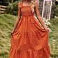 Harriet Boho Smocked Square Neck Tiered Dress