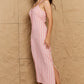 Bohemian OOTD Sweet Talk Stripe Texture Knit Maxi Dress in Dusty Pink/Ivory