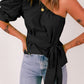Women's Tied Puff Sleeve One-Shoulder Trendy Top