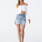 Women's Summer Raw Ripped Denim Mini Skirt