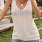 Boho Openwork V-Neck Knit Tank