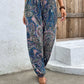 Boho Paisley Printed Smocked Waist Pants