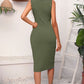 Bianca Boho Drawstring Ruched Slit Sleeveless Dress