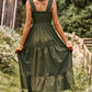 Harriet Boho Smocked Square Neck Tiered Dress