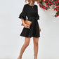Charlie Round Neck Tie Belt Flounce Sleeve DressCharlie Round Neck Tie Belt Flounce Sleeve Dress