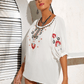 Boho Striped Off-Shoulder Frill Hem Knit Crop Top
