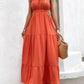 Courtney Boho Spaghetti Strap Cutout Tie Back Maxi Dress