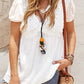 Boho Swiss Dot Lace Trim Puff Sleeve Blouse